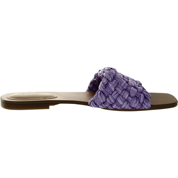 Moral Womens Faux Leather Woven Slide Sandals