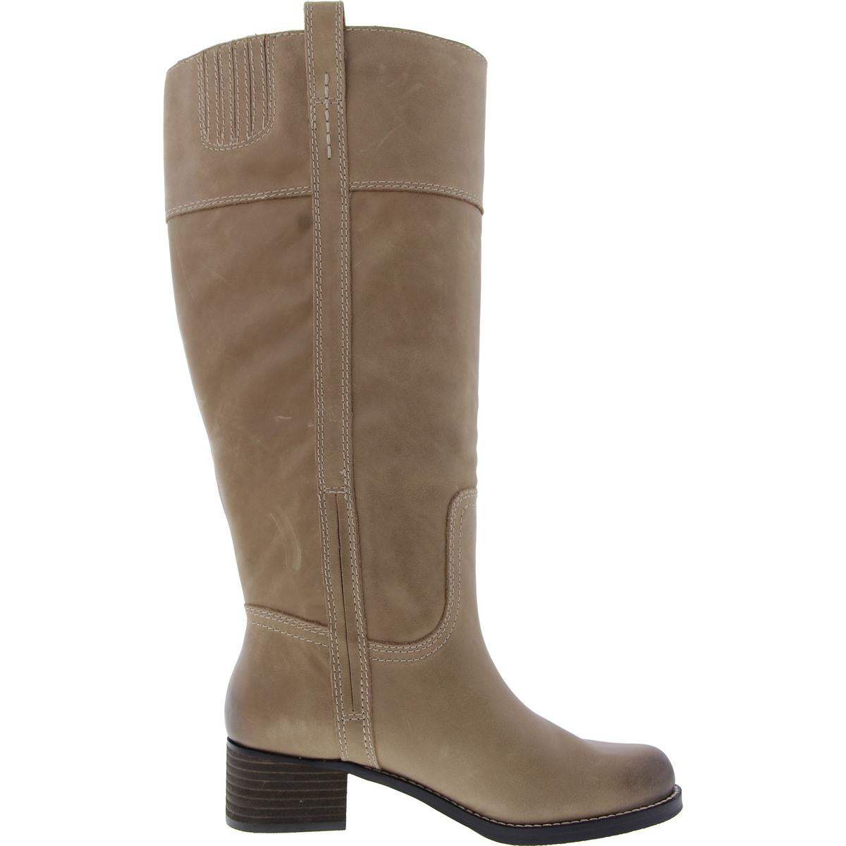 Womens Extra Wide Calf Leather Knee-High Boots