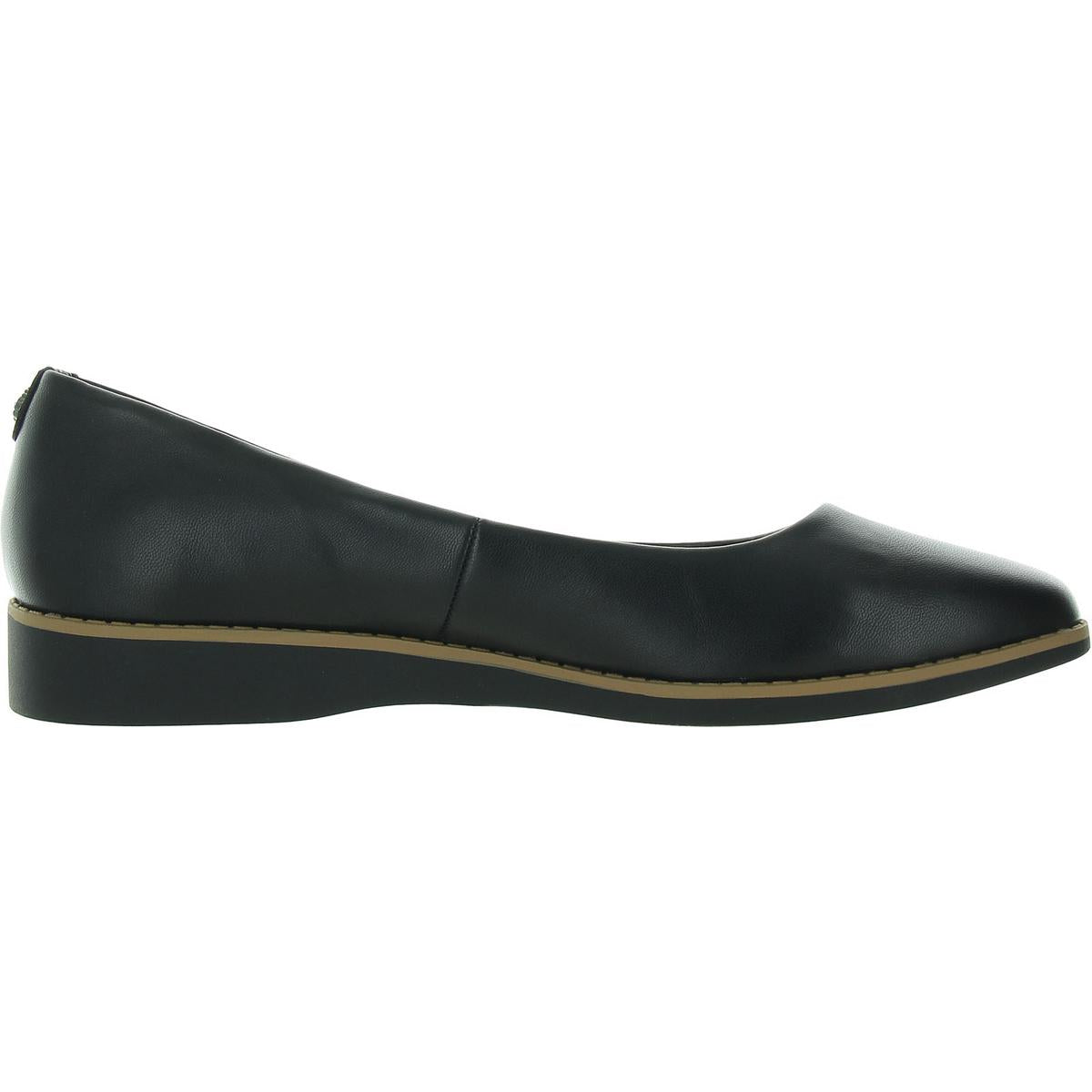 Samantha Womens Padded Insole Faux Leather Wedge Heels
