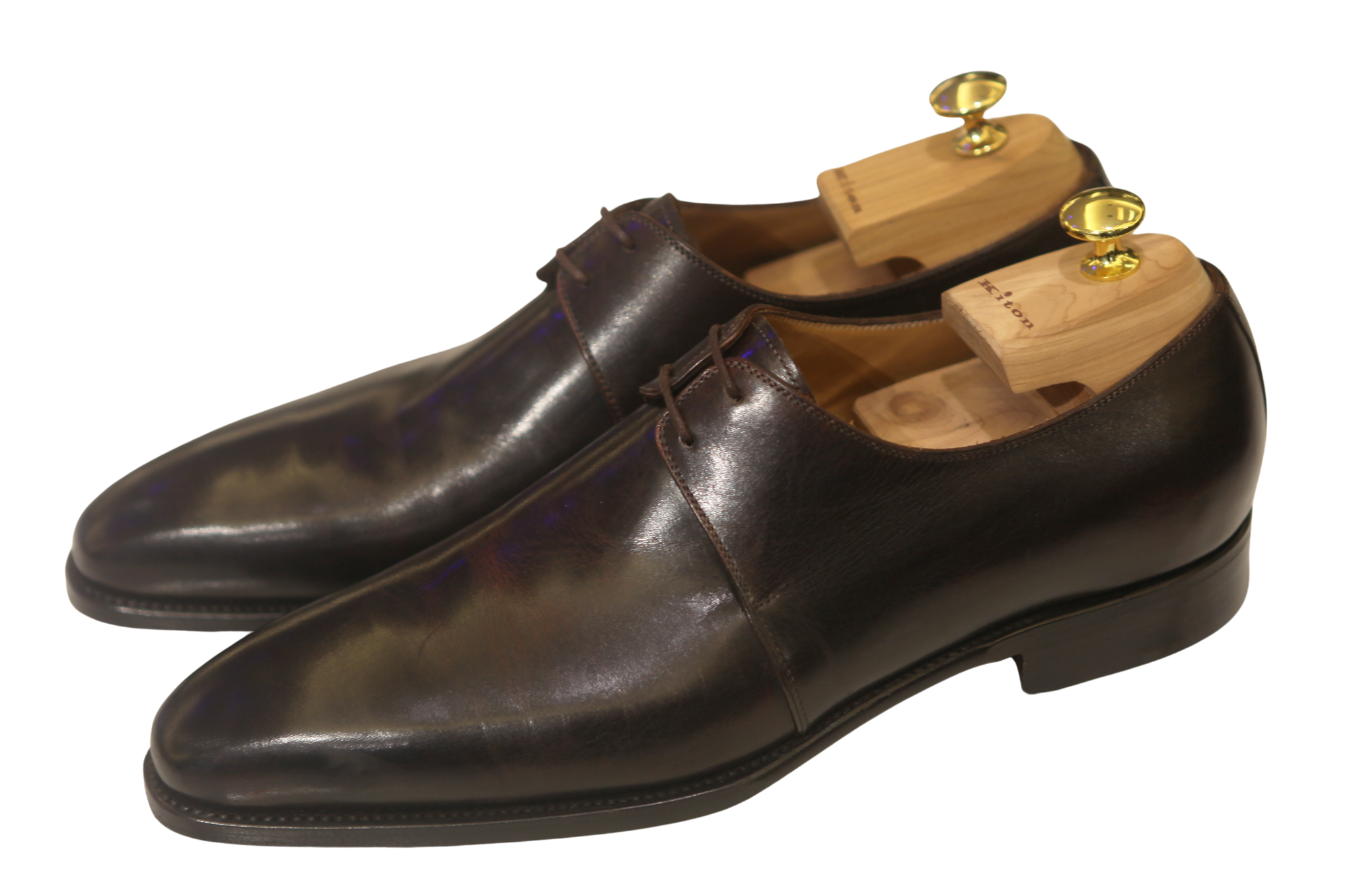 Kiton Smooth Leather Oxford Lace-Up Dress Shoes