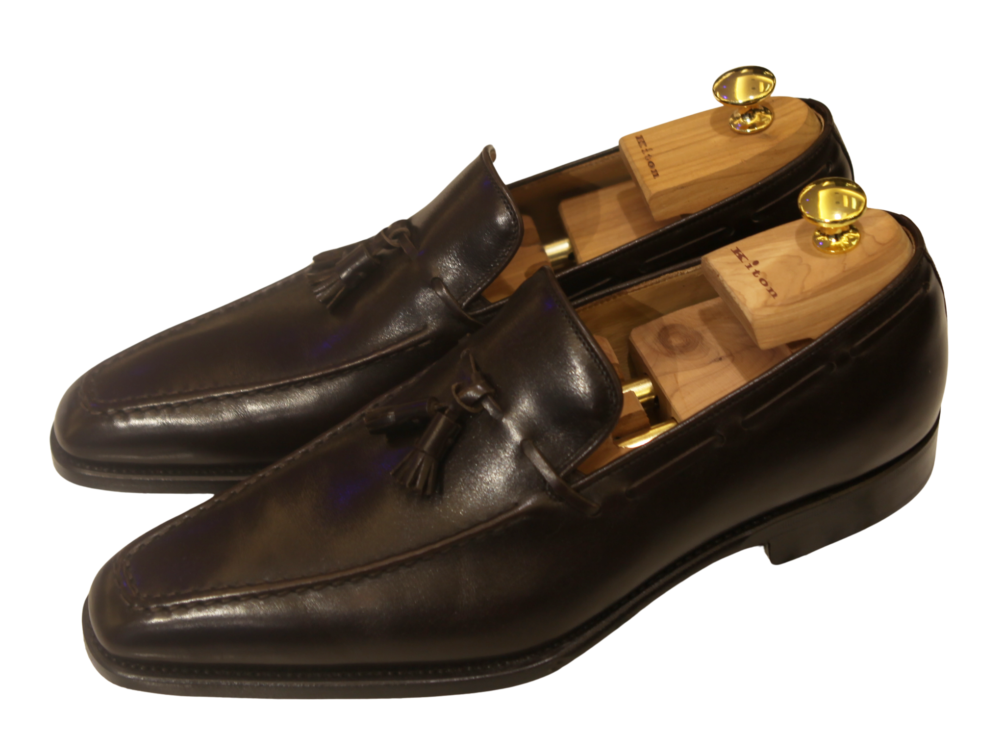 Kiton Leather Tassel Loafers