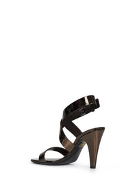 Alaïa Women Brun Metal Mirror-Effect Leather Cone Sandals