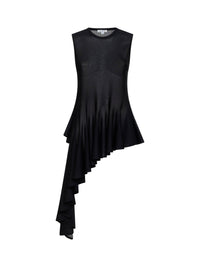 ALAÏA Alaïa Women Black Viscose Knit Asymmetric Godet Top