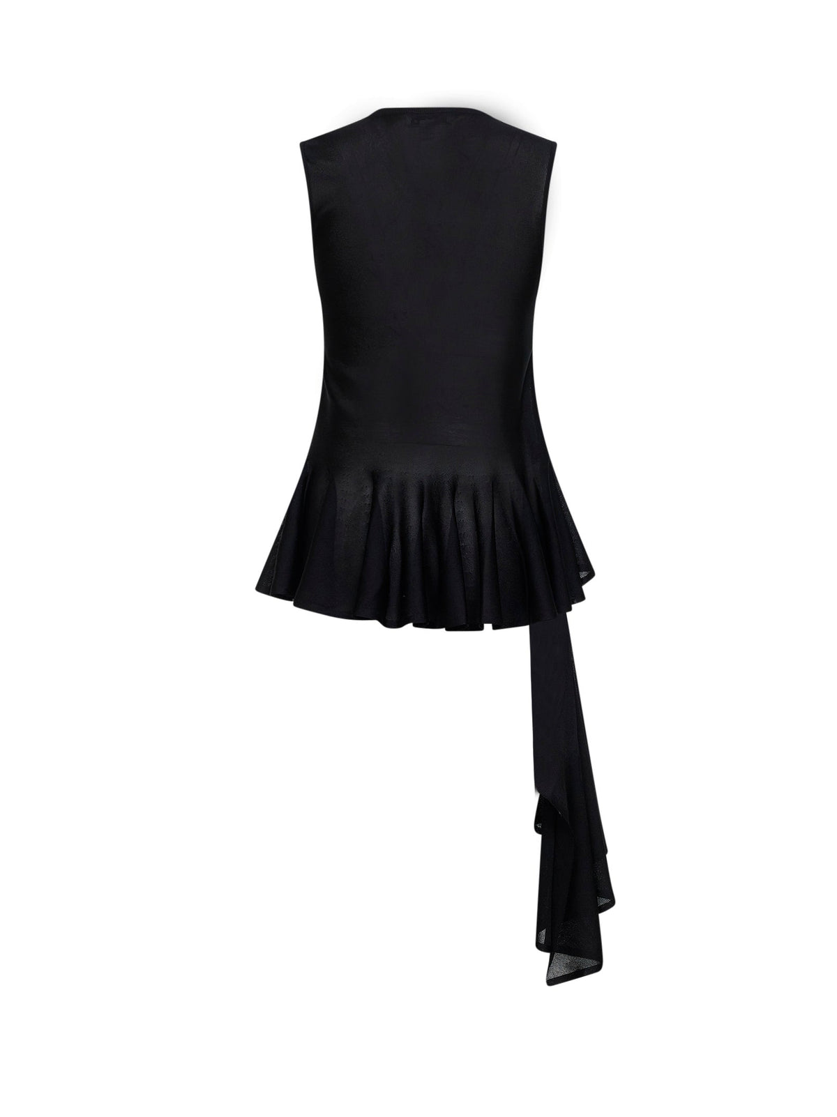 ALAÏA Alaïa Women Black Viscose Knit Asymmetric Godet Top