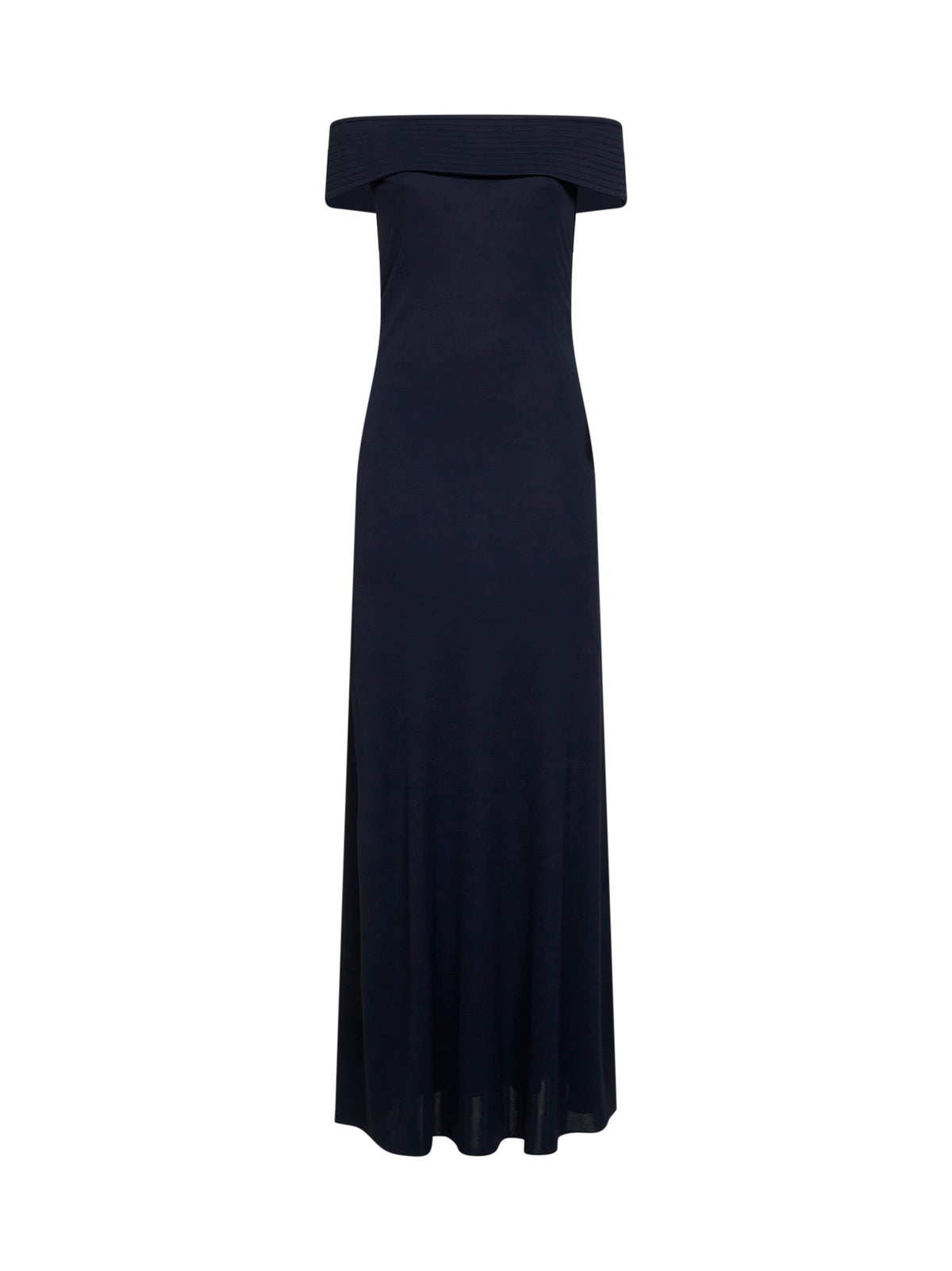 ALAÏA Alaïa Women Blue Fluid Jersey Off-The-Shoulders Long Dress