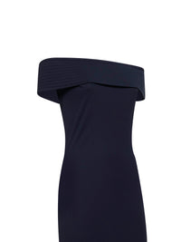 ALAÏA Alaïa Women Blue Fluid Jersey Off-The-Shoulders Long Dress