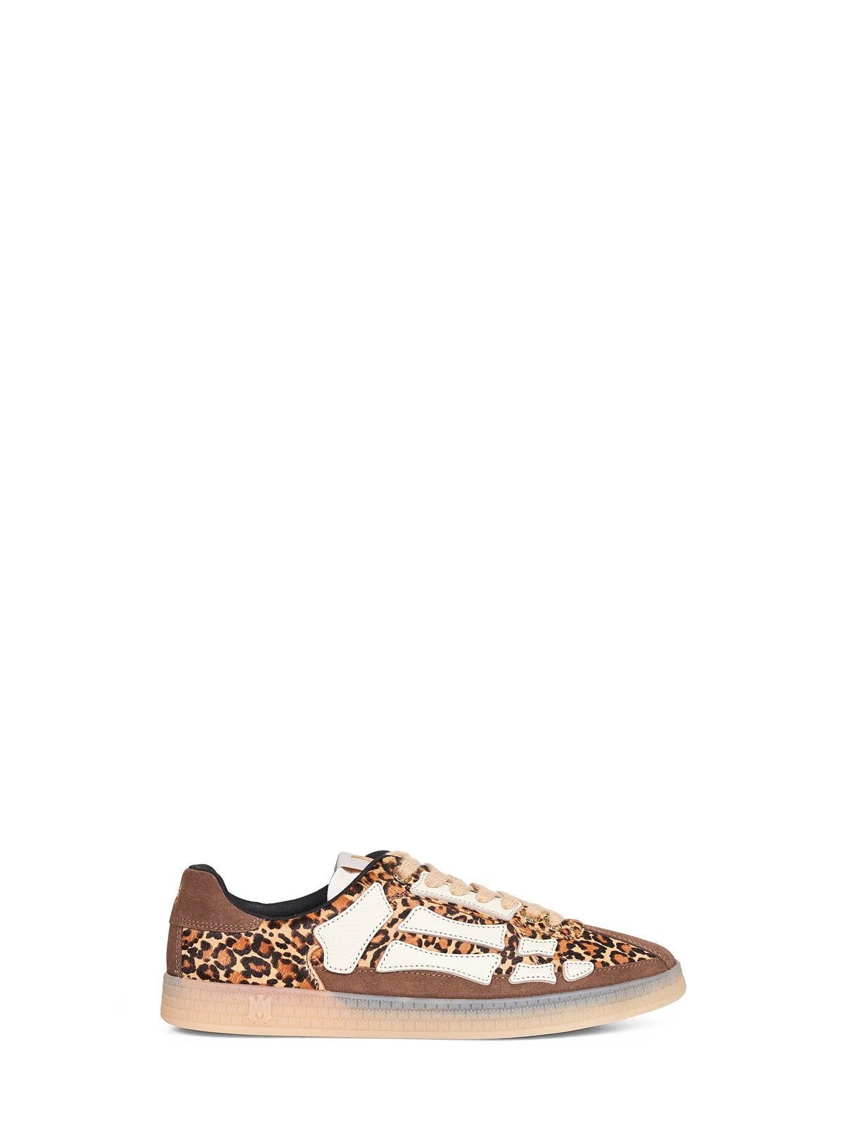 Amiri Men Brown Animalier Calf Hair Pacif Bones Sneakers