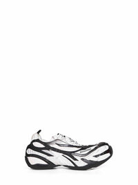 Balenciaga Men Black And White And Silver Soleless Sneakers