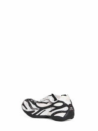 Balenciaga Men Black And White And Silver Soleless Sneakers
