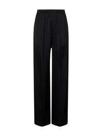 Balenciaga Women Black Jacquard Satin Pajama-Style Trousers