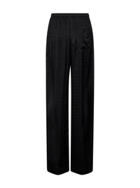 Balenciaga Women Black Jacquard Satin Pajama-Style Trousers