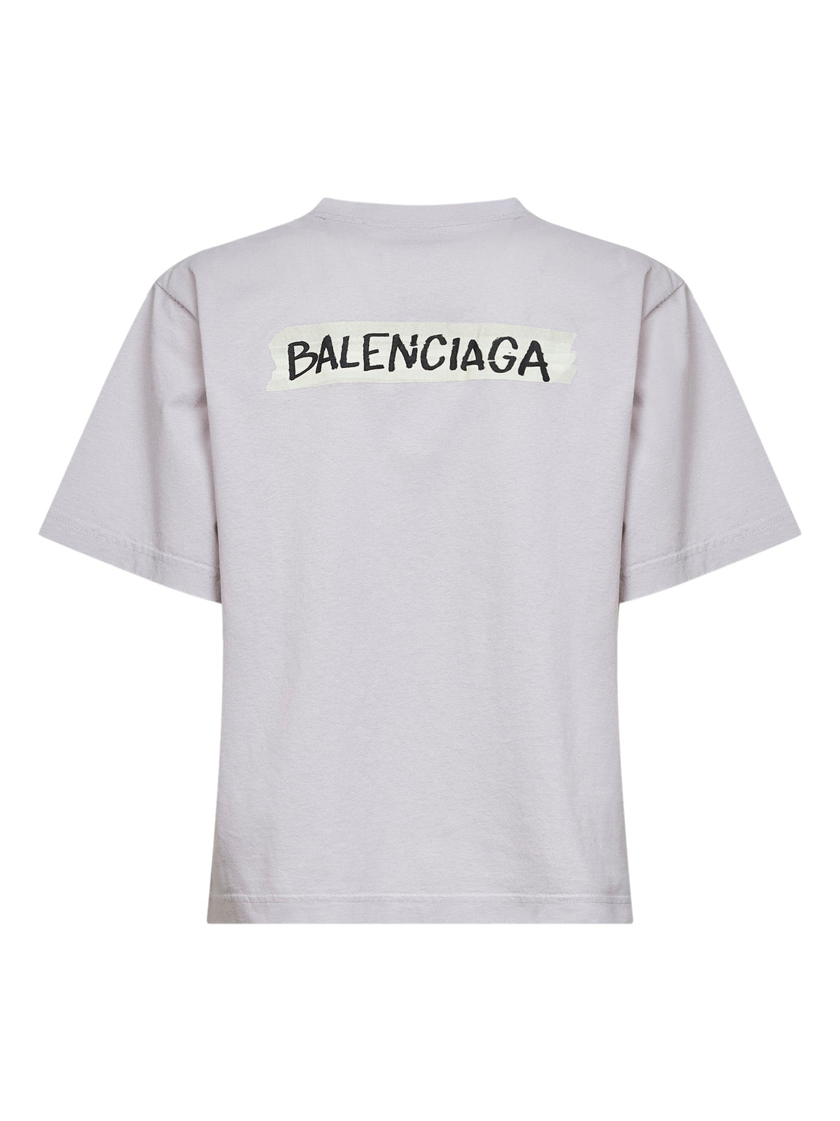 Balenciaga Women Dirty White Masking Tape T-Shirt Medium Fit