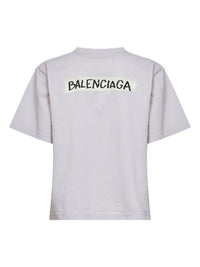 Balenciaga Women Dirty White Masking Tape T-Shirt Medium Fit