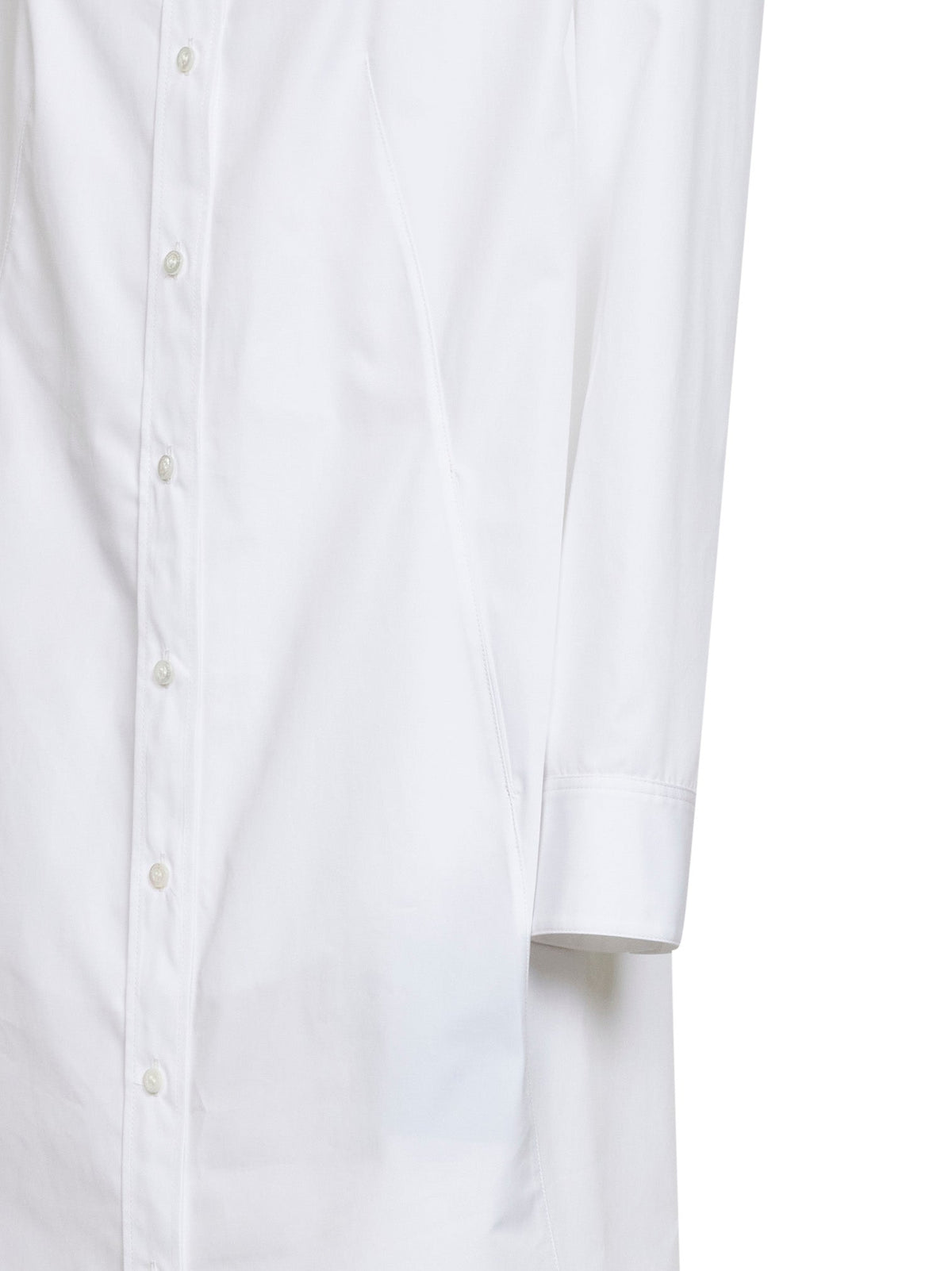BALENCIAGA Balenciaga Women White Poplin Draped Back Shirt Dress