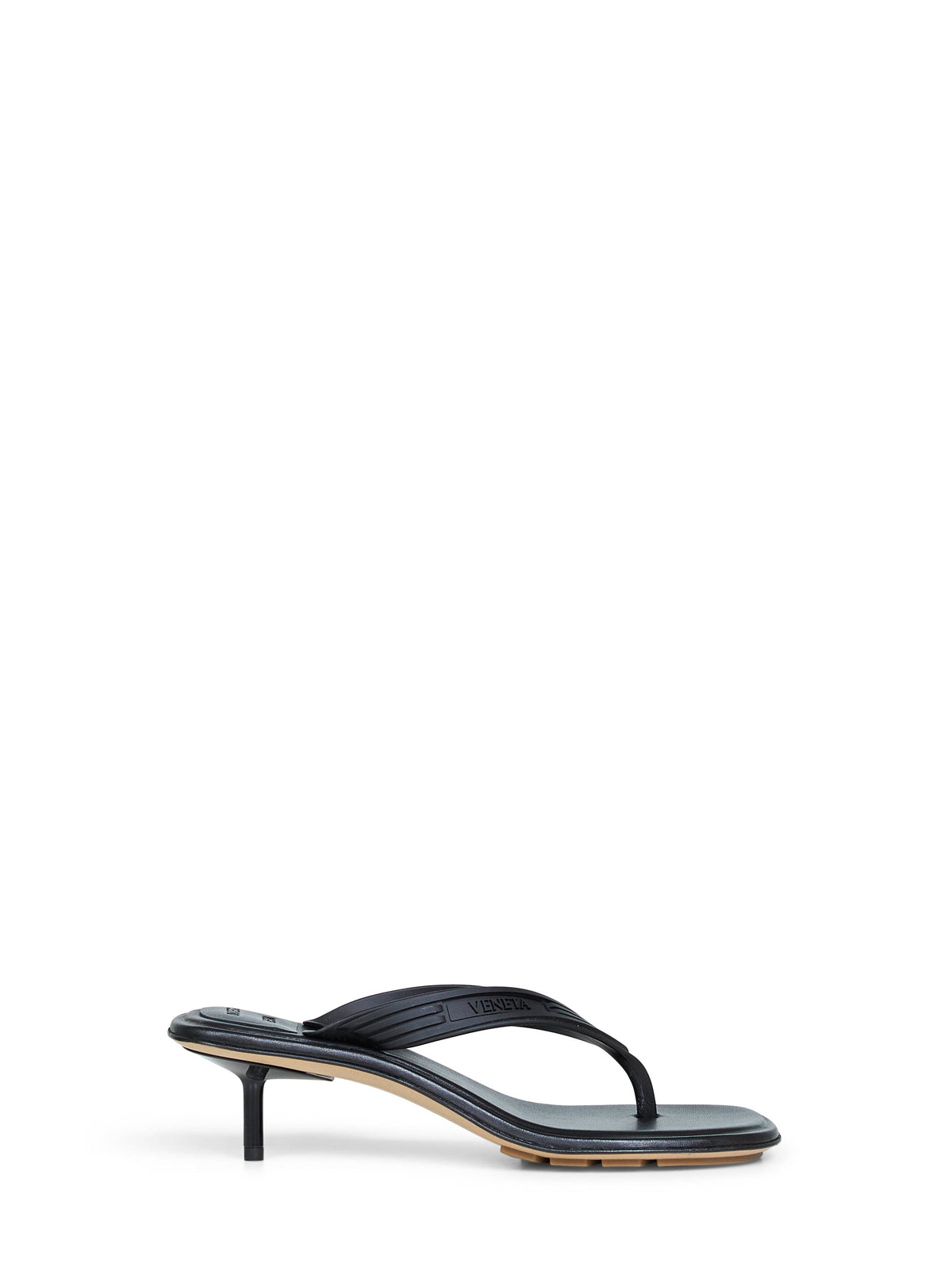 Bottega Veneta Bottega Veneta Women Black Matte Rubber Sampieri Thong Sandals
