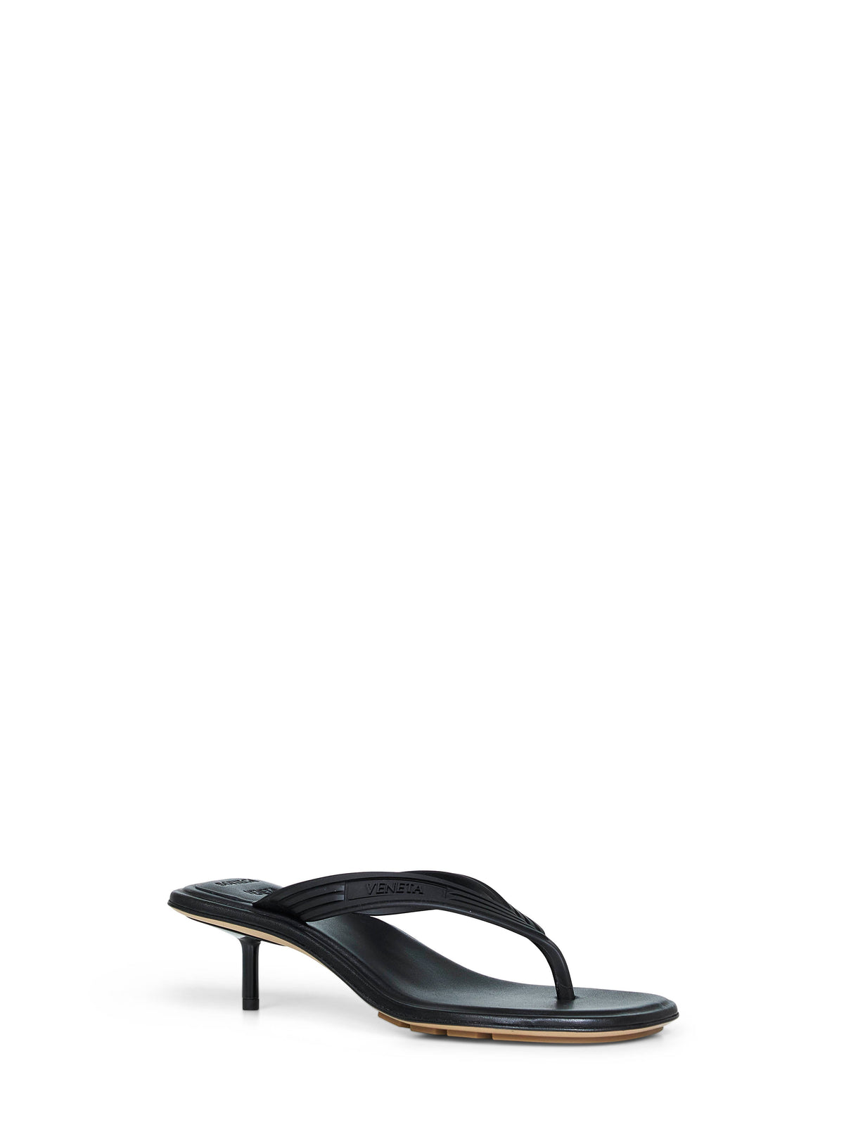 Bottega Veneta Bottega Veneta Women Black Matte Rubber Sampieri Thong Sandals