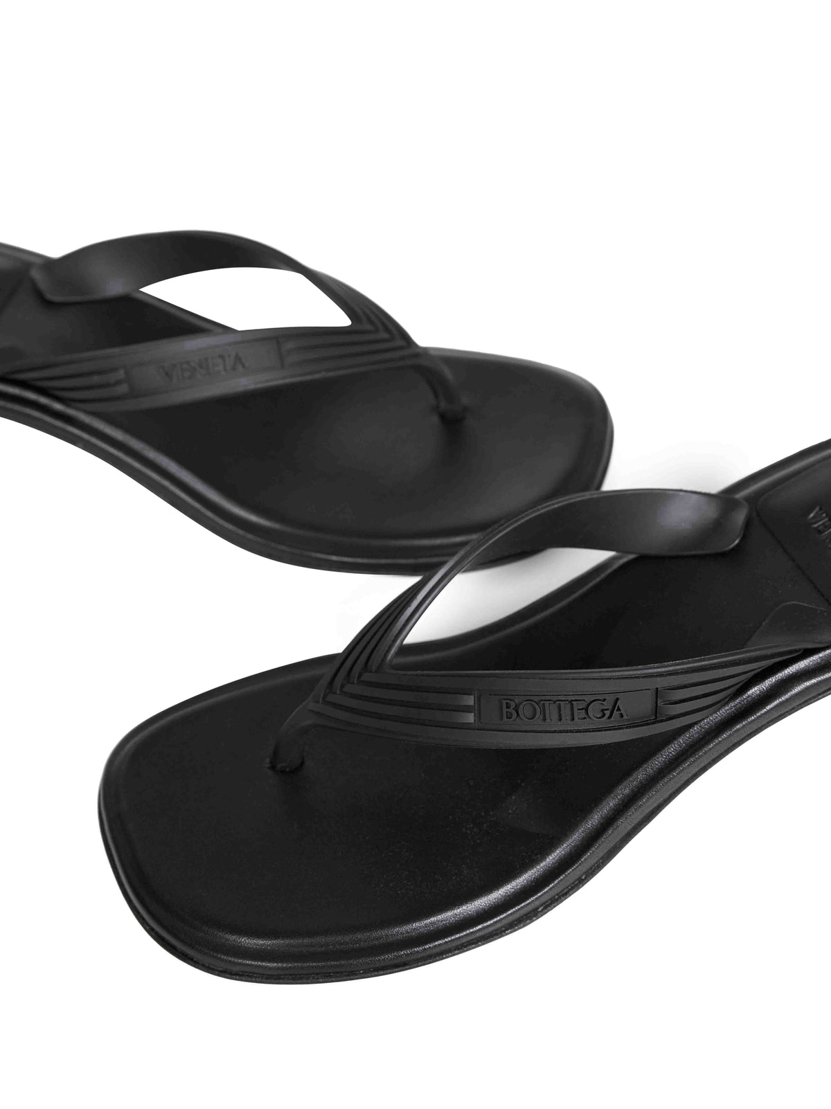 Bottega Veneta Bottega Veneta Women Black Matte Rubber Sampieri Thong Sandals