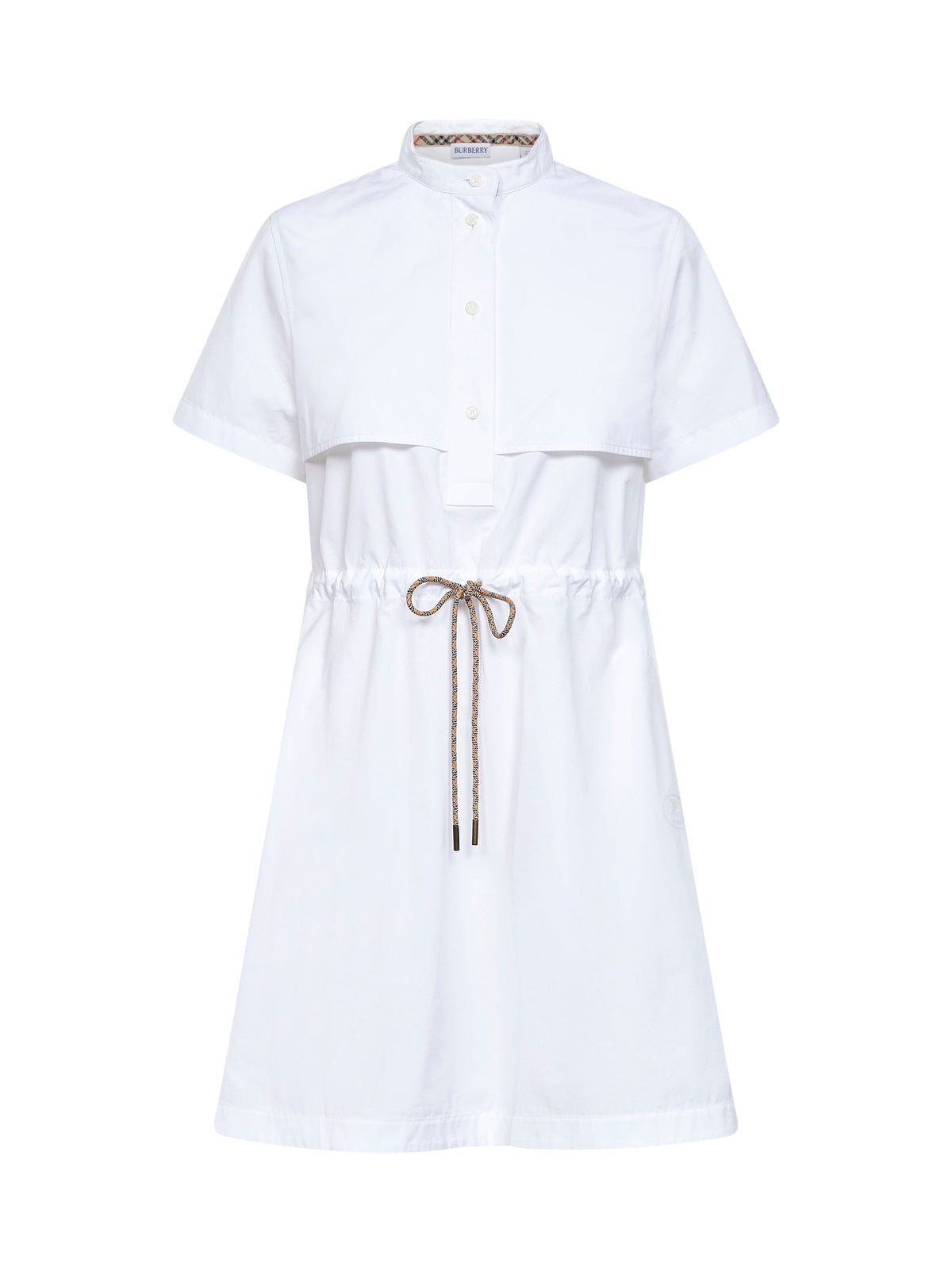 BURBERRY Burberry Women Optical White Cotton Poplin Short Dress