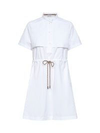BURBERRY Burberry Women Optical White Cotton Poplin Short Dress