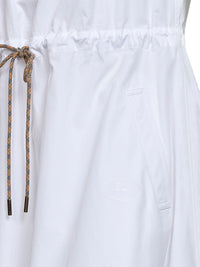 BURBERRY Burberry Women Optical White Cotton Poplin Short Dress