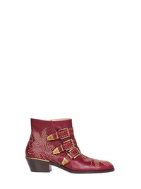 CHLOé Chloé Women Grenat Leather Susanna Ankle Boots