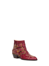 CHLOé Chloé Women Grenat Leather Susanna Ankle Boots