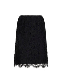 Chloé Women Black Floral Lace Straight Skirt