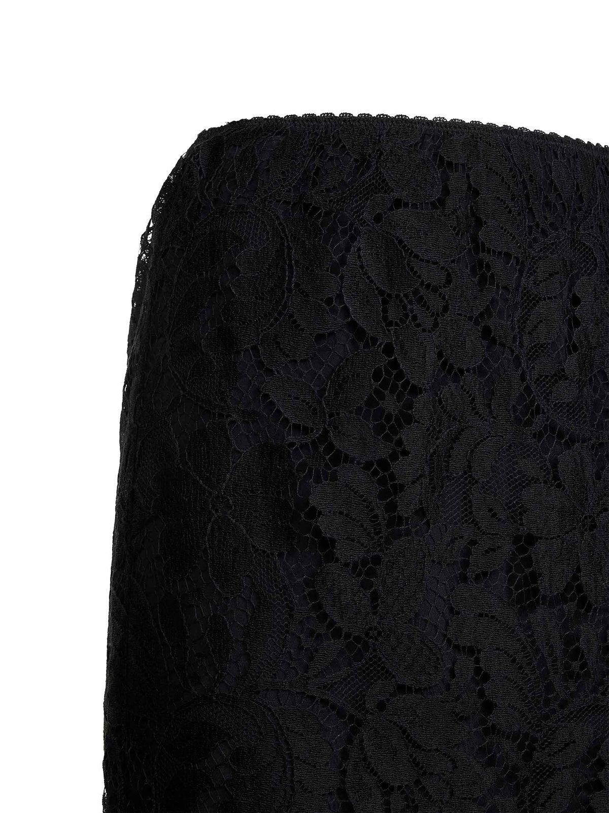 Chloé Women Black Floral Lace Straight Skirt
