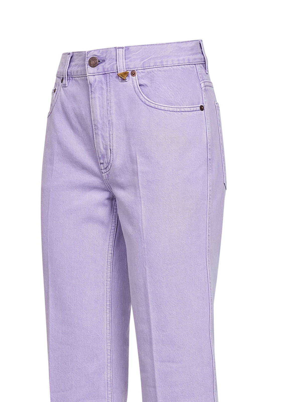 Chloé Women Lavender Fog Denim Straight Jeans
