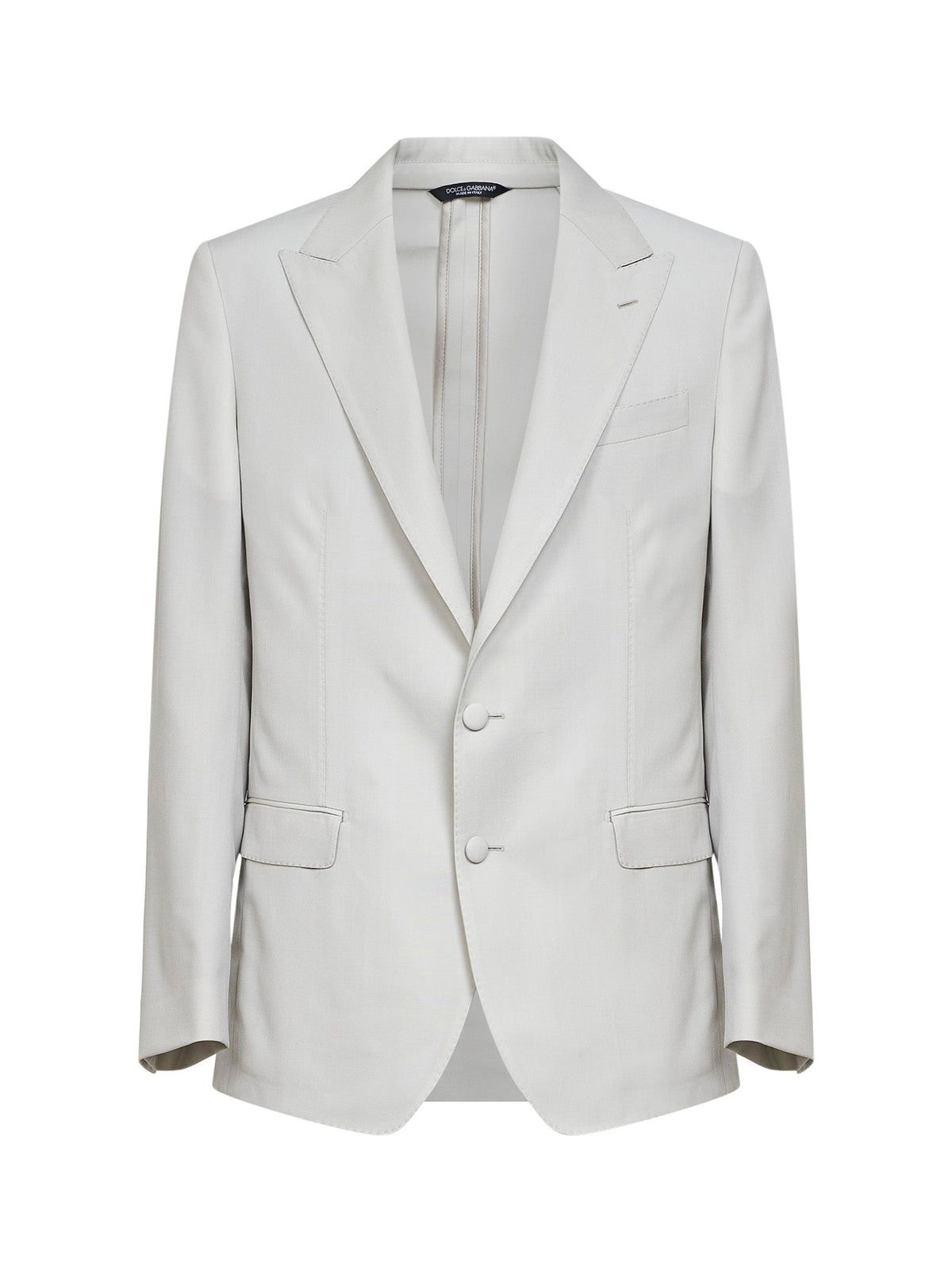 DOLCE & GABBANA Dolce & Gabbana Men Beige Wool Poplin Single-Breasted Blazer