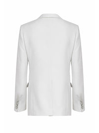 DOLCE & GABBANA Dolce & Gabbana Men Beige Wool Poplin Single-Breasted Blazer