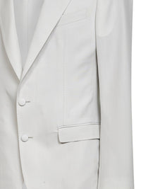 DOLCE & GABBANA Dolce & Gabbana Men Beige Wool Poplin Single-Breasted Blazer