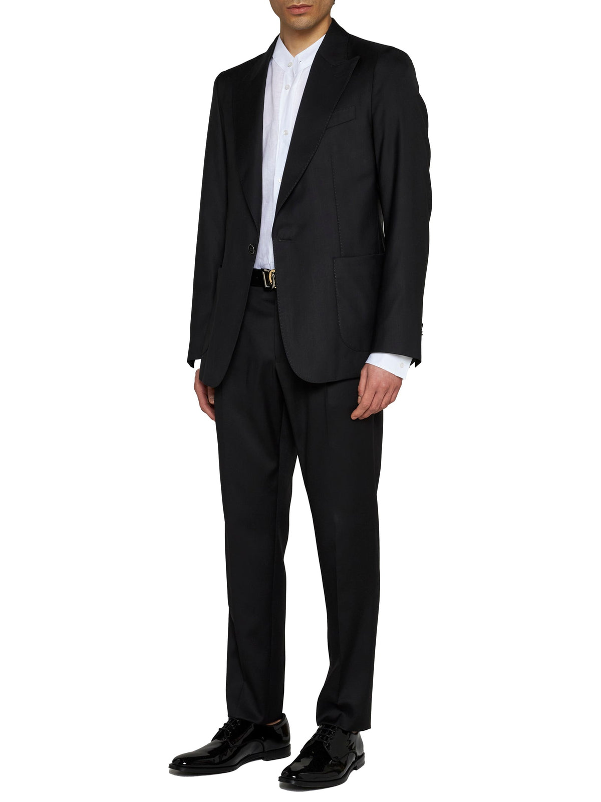 Dolce & Gabbana Men Black Wool And Silk Miami Single-Breasted Blazer