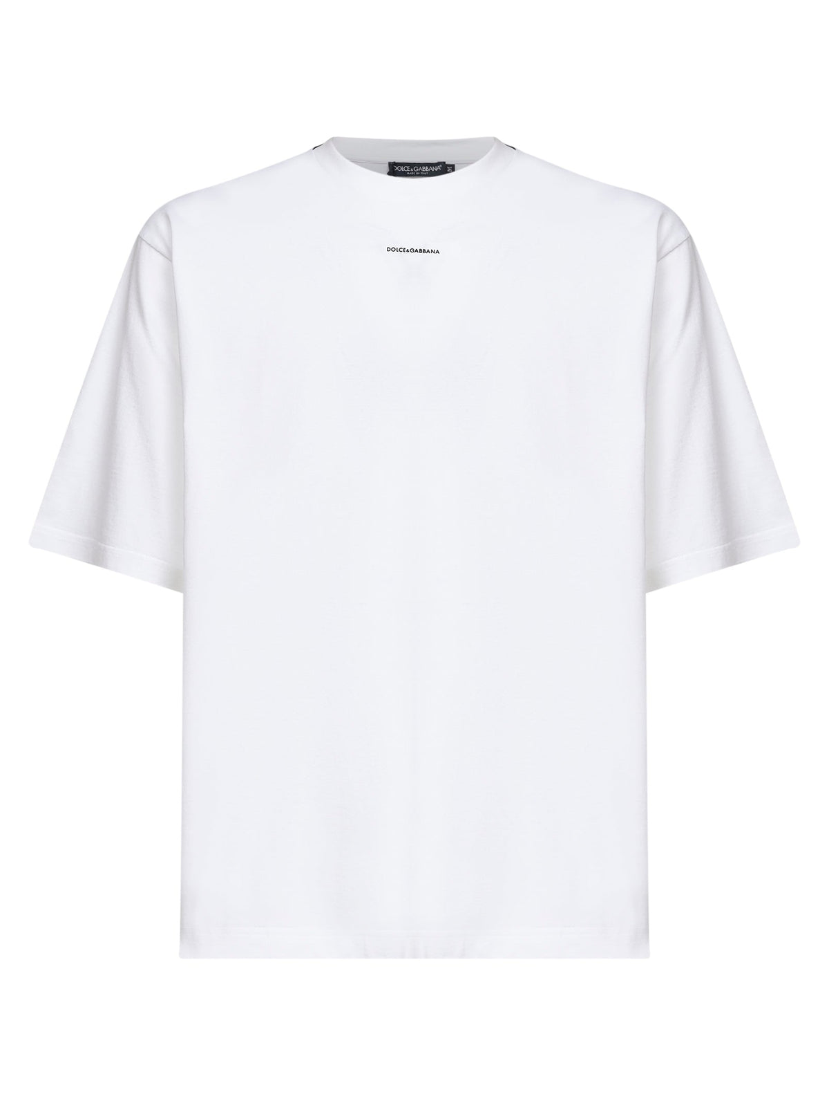 Dolce & Gabbana Men White Cotton Printed Oversized T-Shirt