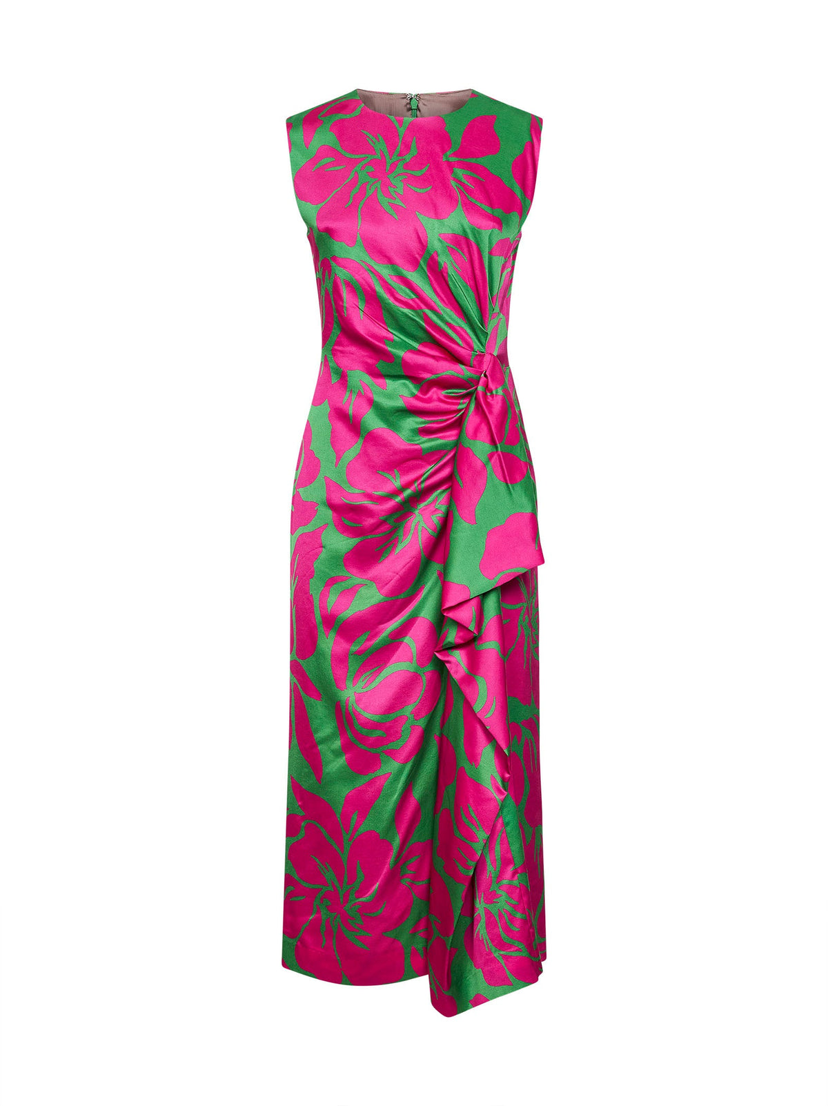 DRIES VAN NOTEN Dries Van Noten Women Hawaiian Floral-Print Viscose Draped Midi Dress