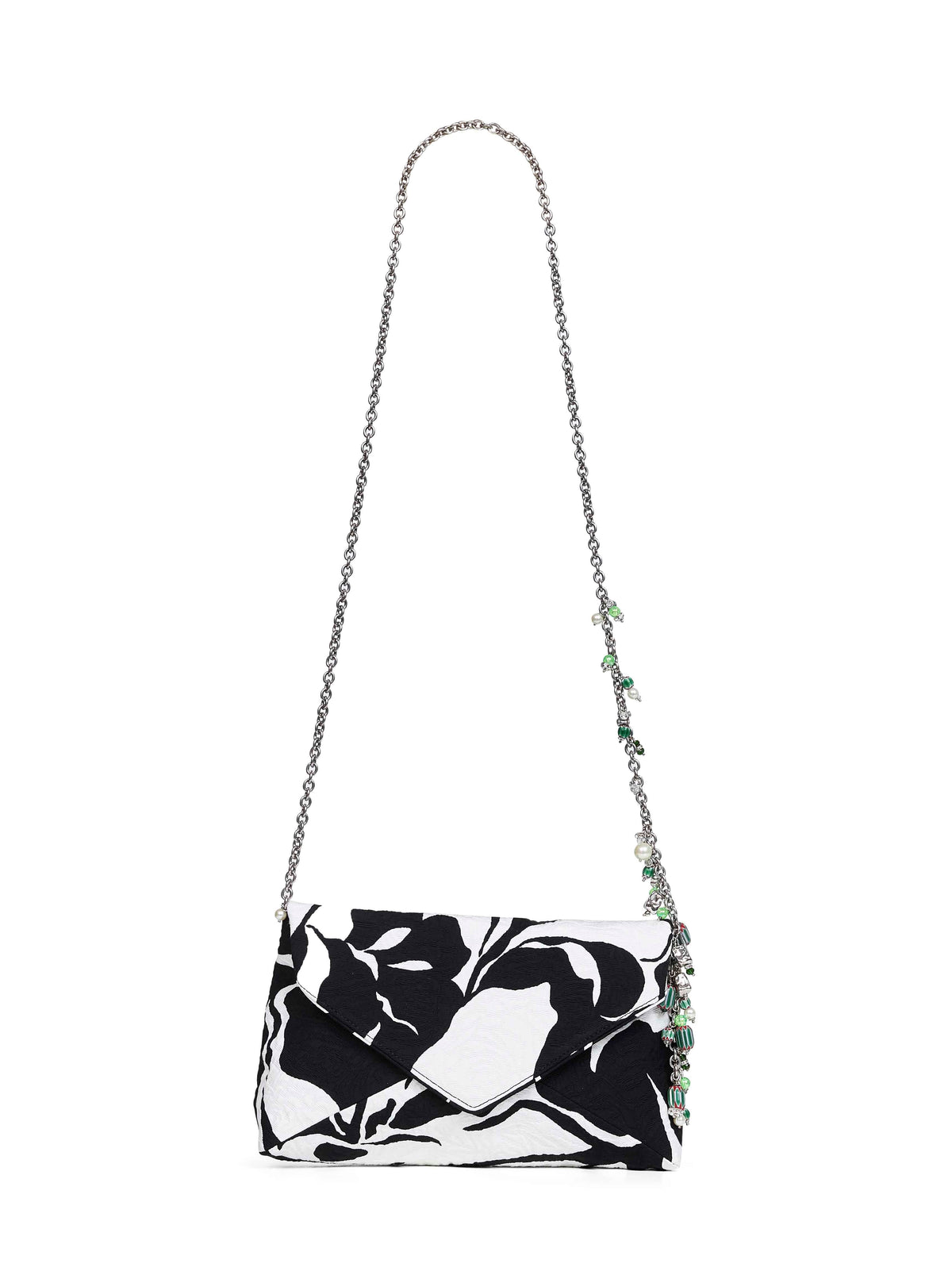 Dries Van Noten Women Black Clutch Bag With Chain Shoulder Strap