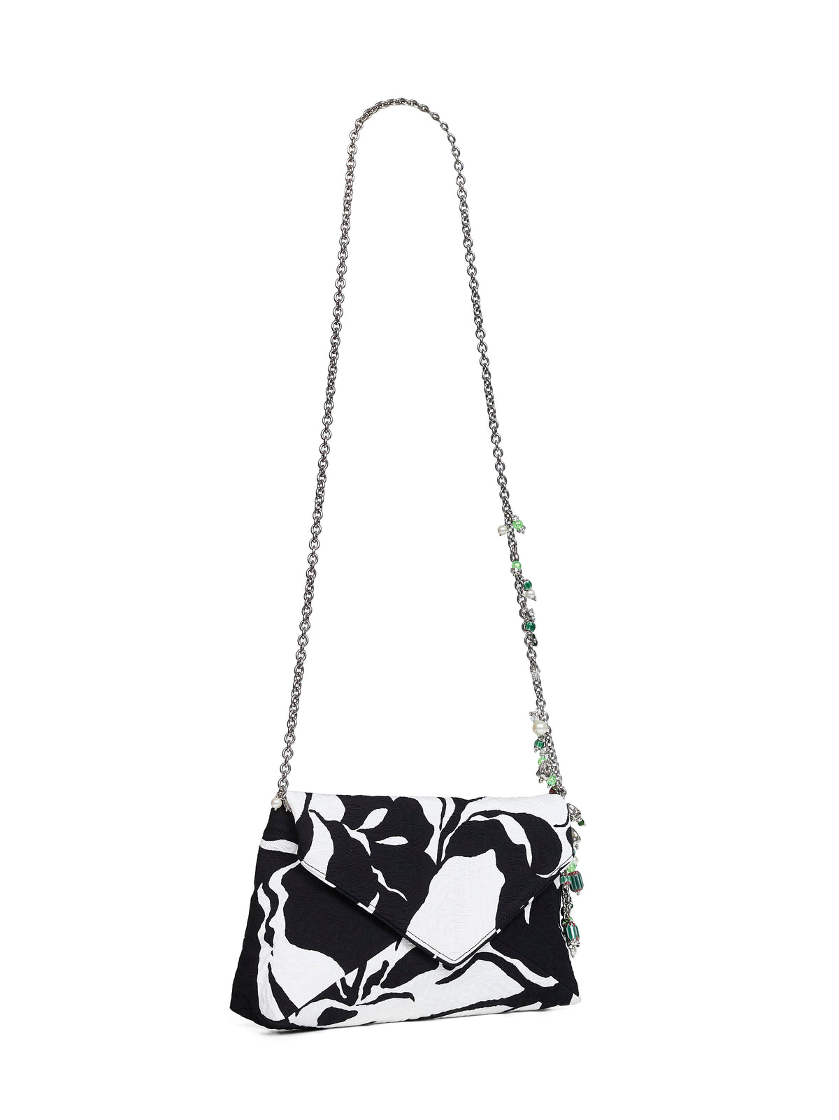 Dries Van Noten Women Black Clutch Bag With Chain Shoulder Strap