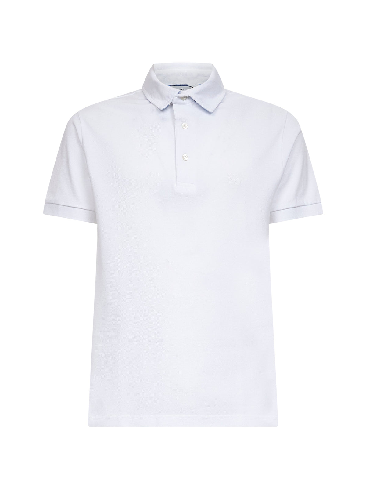 Etro Men White Cotton Piquet Polo Shirt