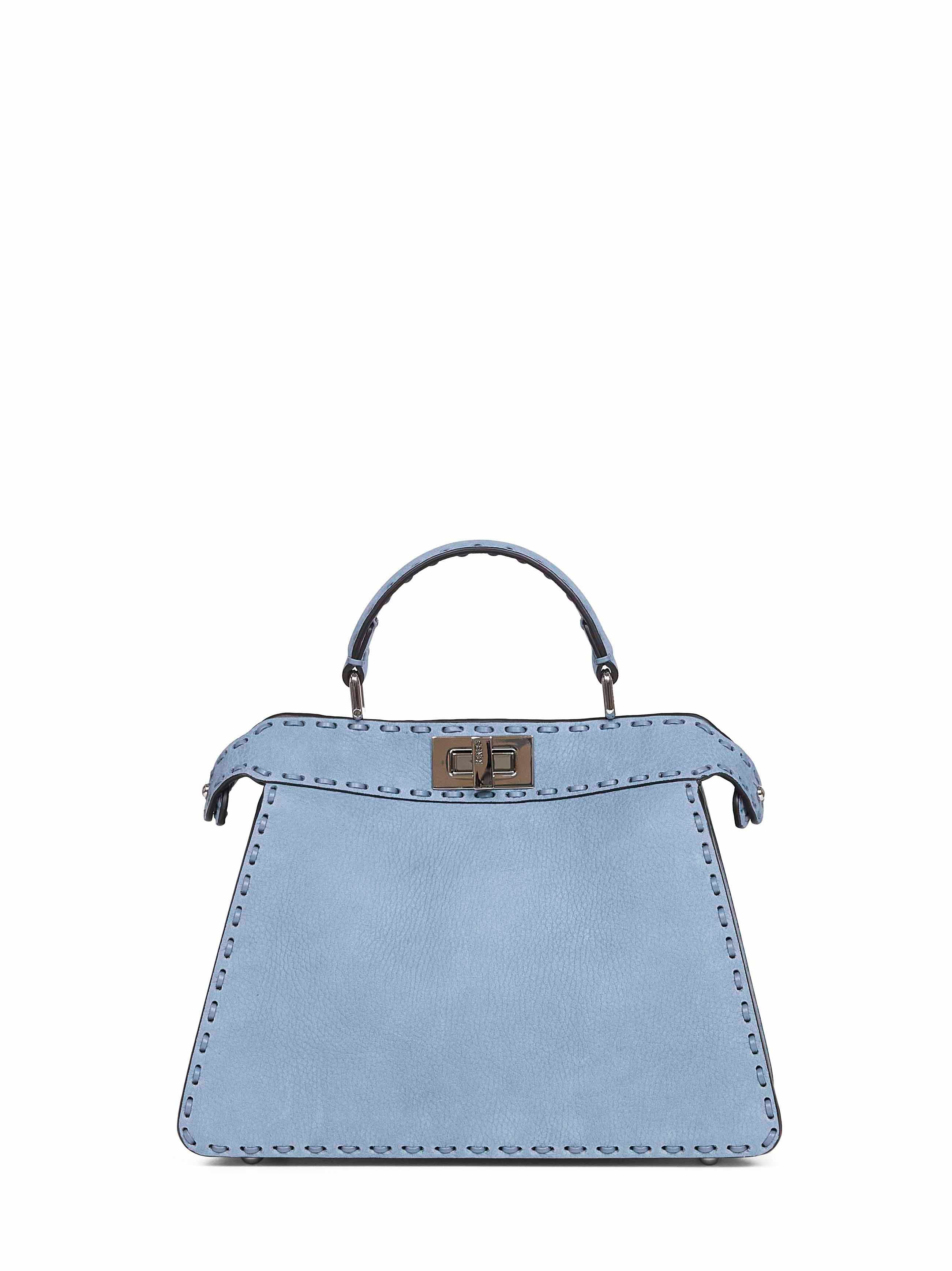Fendi Women Mercury Blue Peekaboo Iseeu Small Handbag<Br/>