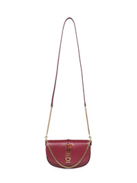 Fendi Women Burgundy Fendigraphy Wallet On Chain Wallet