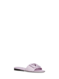 Fendi Women Lilac Leather Baguette Slides