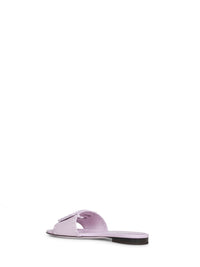 Fendi Women Lilac Leather Baguette Slides