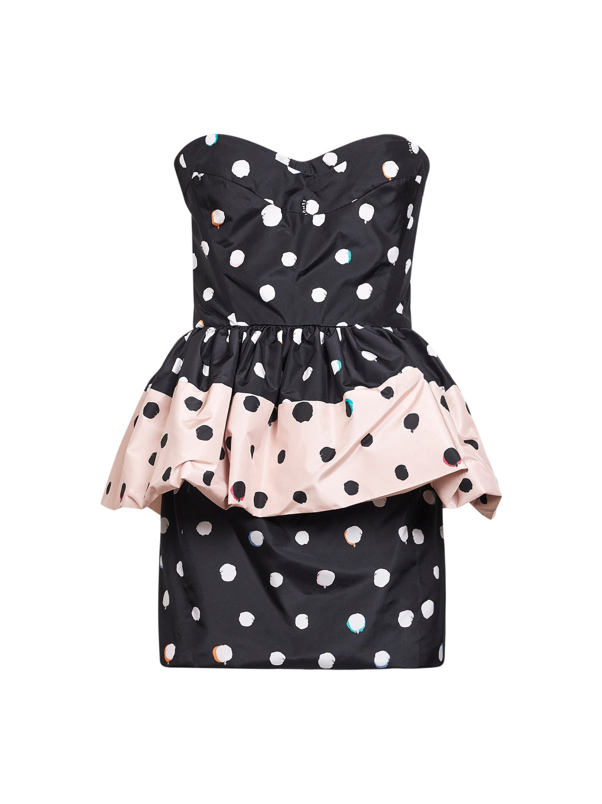 FENDI Fendi Women Black Printed Taffeta Bustier Minidress