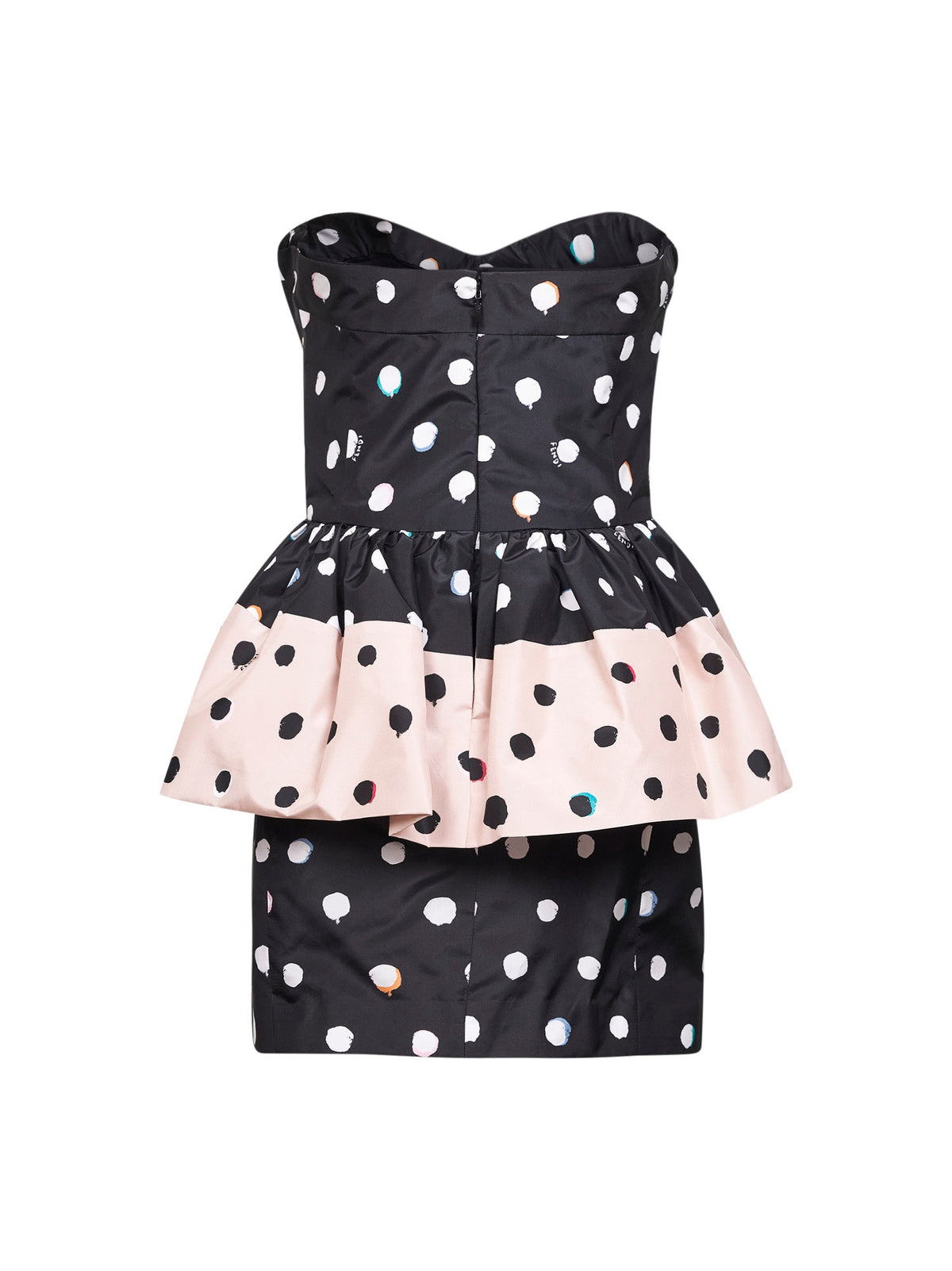 FENDI Fendi Women Black Printed Taffeta Bustier Minidress
