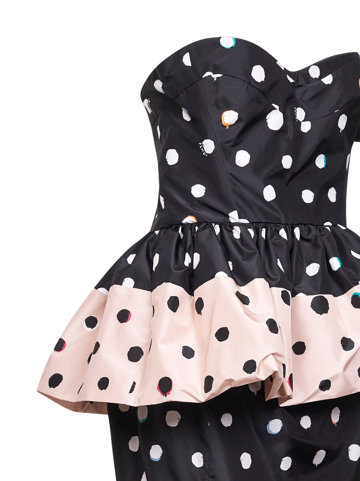 FENDI Fendi Women Black Printed Taffeta Bustier Minidress