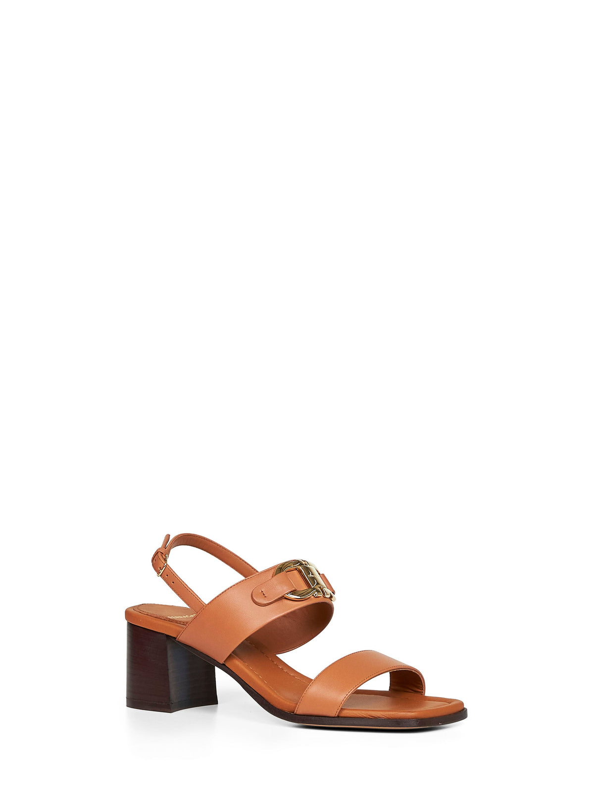 Ferragamo Women Tan Gancini Ornament Sandals