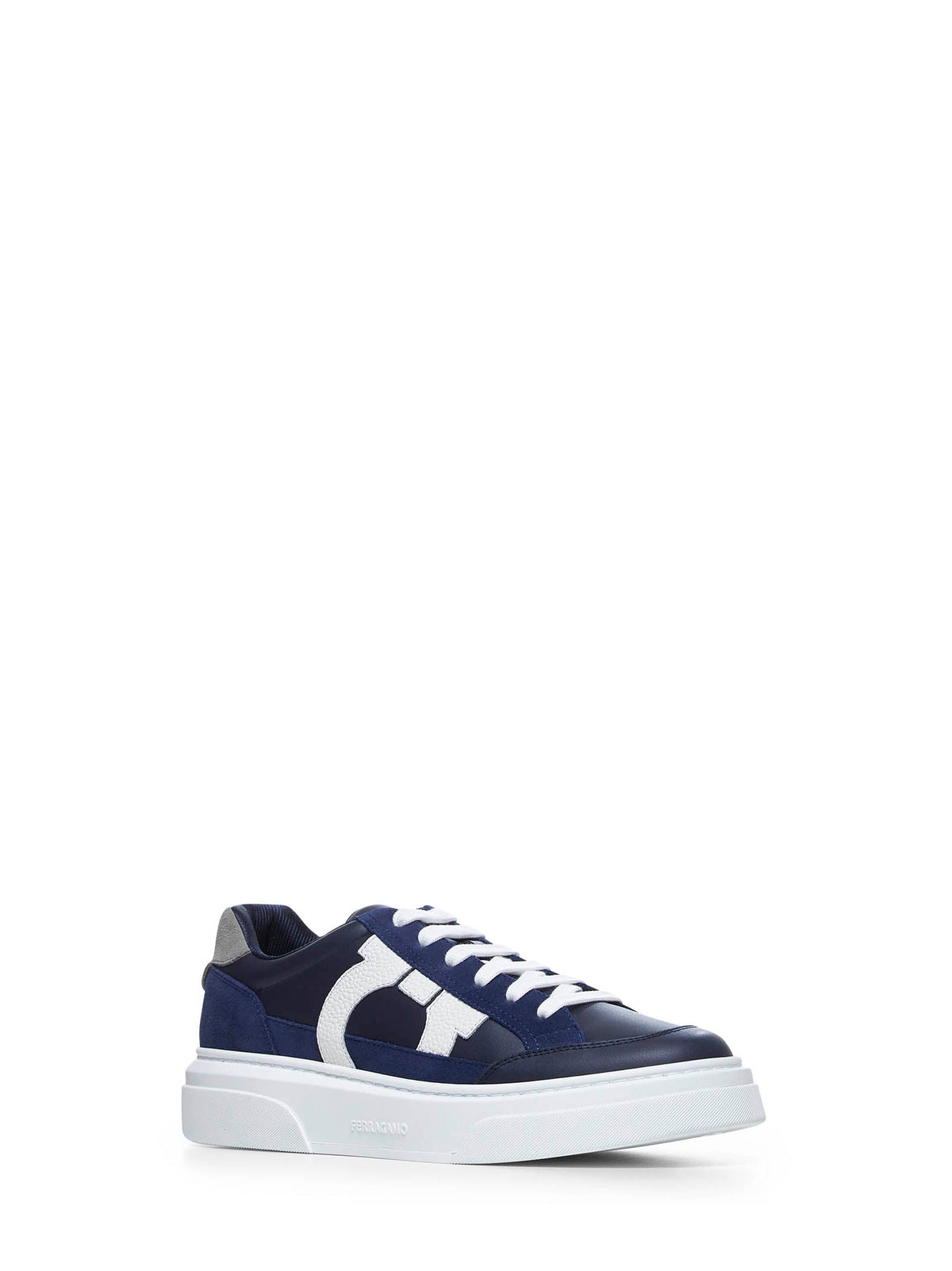 Ferragamo Men Low-Top Sneakers With Gancini