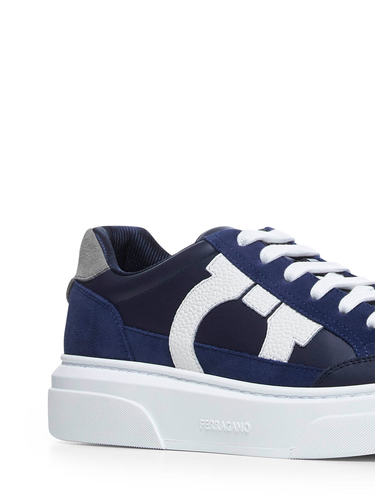 Ferragamo Men Low-Top Sneakers With Gancini