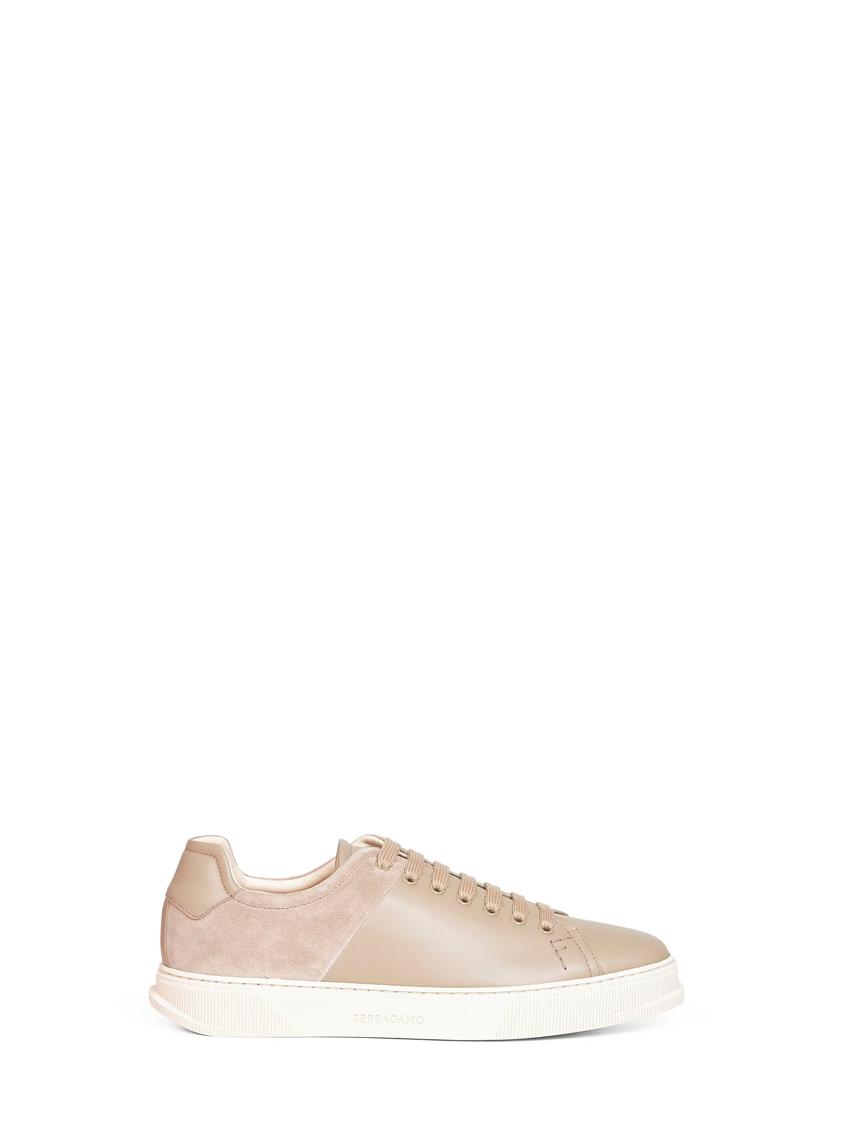 Ferragamo Men Leather And Suede Clayton Low-Top Sneakers