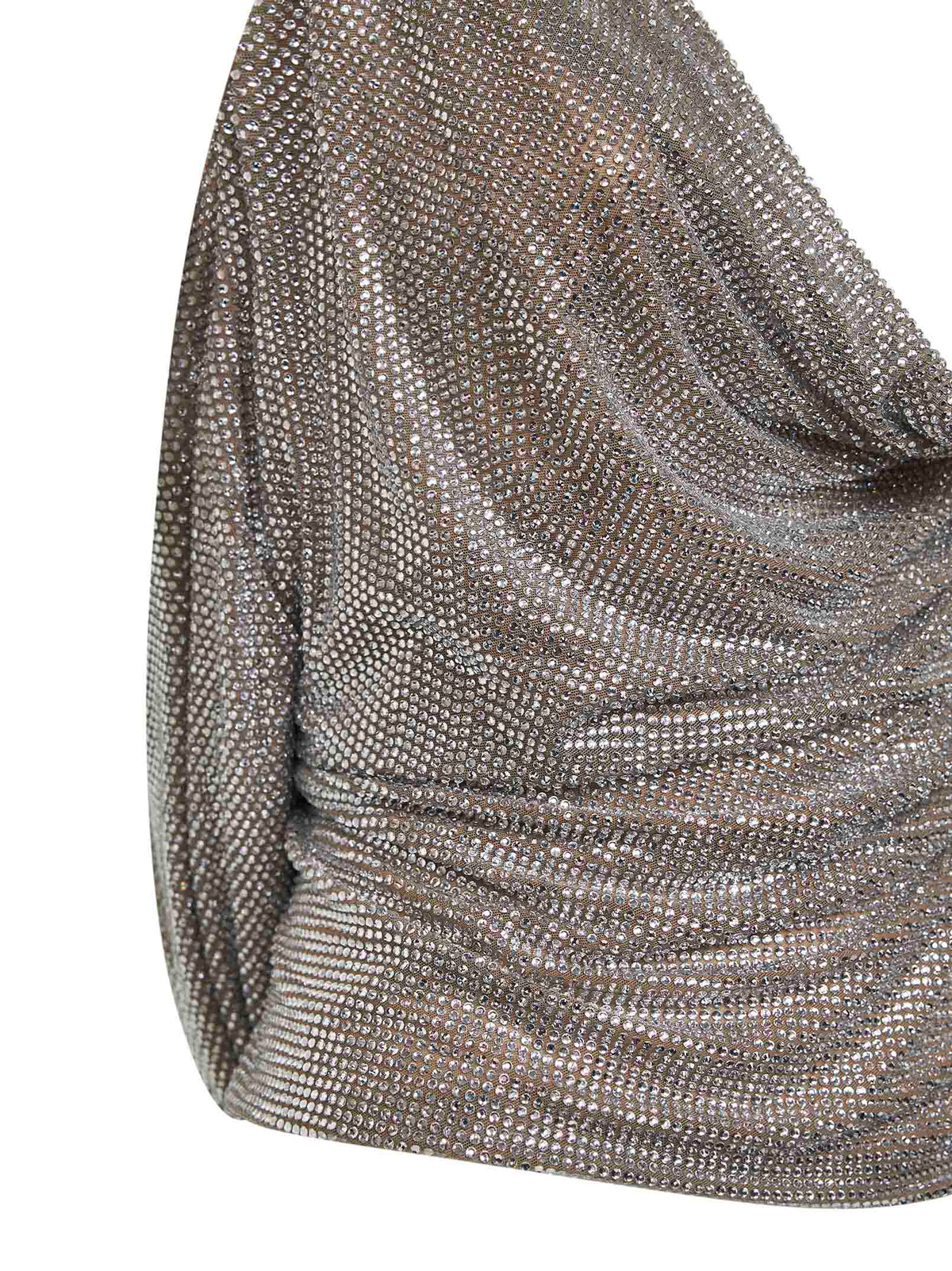 Giuseppe Di Morabito Women Silver Crystal Asymmetric Draped Top